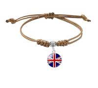 MGDIFYXAA Bracelet Tissé Du Royaume-Uni Pour Femmes Et Hommes, Bracelet Drapeau Du Royaume-Uni, Corde Tressée Faite À La Main, Réglable, Accessoires De Bijoux Pour Hommes Et Femmes, Kaki, 16 Mm