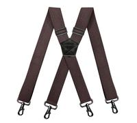 MGDIFYXAA Bretelles Homme Élastiques Réglables 3,8 cm avec 4 Clips Solides Bretelles Pantalon Style Y pour Costume Chemise Café 3.8 × 120cm