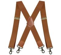 MGDIFYXAA Bretelles Homme pour Pantalon avec 4 Clips à Crochet Bretelles Larges Réglables Élastiques Heavy Duty Style X pour Jean Salopette Chameau 3.5 × 120cm