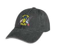 MGDIFYXAA Casquette De Baseball pour Femmes Hommes, Coton Anti-Soleil Baseball Cap en Jean Noir, Casquette de Baseball Drapeau de Sao Tomé-et-Principe Vintage Cap, Plein Air Et Les Loisirs Casquette