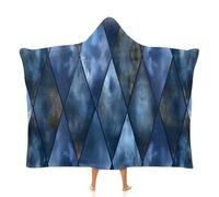 MGDIFYXAA Couverture Polaire 130 × 150 cm,Art Moderne Jeté de Canapé,Diamant Bleu Couverture Flanelle Hiver et Été Légère Douce, Plaid Canape Grande Taille pour Camping