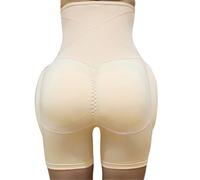 MGDIFYXAA Culotte Gainante Femme - Culotte De Contrôle du Ventre Taille Haute, Coussinet De Ventre Et De Hanche, Vêtement De Forme, Rehausseur De Fesses, Rembourré, Couleur Chair, L