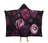 MGDIFYXAA De Magnifiques Fleurs Couverture à Capuche pour Femme - Couverture à Capuche Pivoine Rose pour Adulte - en Polaire Confortable pour Homme et Femme 130 × 100 cm