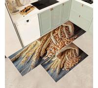 MGDIFYXAA Lot de 2 Tapis de Cuisine Antidérapants et Confortables pour décoration de la Maison et du Bureau,épis de blé
