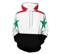 MGDIFYXAA Sweat À Capuche Unisex Imprimé Drapeau de la Syrie Manches Longues Pullover Tops Casual Sweatshirt Fashion Oversized Hoodies pour Hommes Femmes S