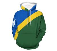 MGDIFYXAA Sweat À Capuche Unisex Imprimé Drapeau des Îles Salomon Manches Longues Pullover Tops avec Poches Casual Sweatshirt Fashion Oversized Hoodies pour Hommes Femmes 5XL