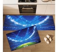 MGDIFYXAA Tapis de Cuisine arrière-Plan du Stade de Football antidérapant Lavable Moquette Long Doux Tapis Cuisine Devant evier pour Chambre à Coucher couloirs Salon