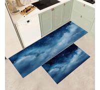 MGDIFYXAA Tapis de Cuisine Lot de 2,Tapis de Cuisine Paysage Anti-Fatigue antidérapant et Lavable,pour Le Couloir,Le Salon,la Chambre à Coucher,Nébuleuses du Ciel Nocturne,40×60cm+40×120cm