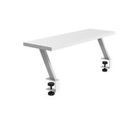 Mars Gaming MGDS, Rehausseur de Moniteur, Élève Le Moniteur 17cm, Support Bureau Ergonomique en Acier, Plateau Fibre de Carbone 60x20cm, Support Écran pour Bureaux de 10 à 33 mm d'Épaisseur, Blanc