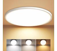 MGEELED Plafonnier LED Ø30CM 20W 2400LM Plafonnier 3couleurs 3000K/4000K/6500K Salle de bain Lampe de cuisine IP44 Imperméable Simple Moderne Rond Ultra Fin pour cuisine cave couloir