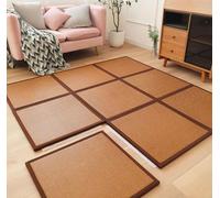 MGEMJMJ Japonais Tatami Mat Rattan Mat De Sol Portable Mat Matelas Pliant Futon Mattreuse Au Sol Traditionnel(Size:4 Piece 120x120cm/47.2x47.2in,Color:Brun foncé)
