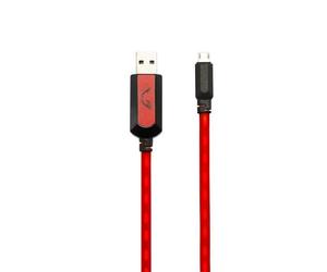 MGF Câble lumineux Gamium pour smartphone - Micro USB - Cable plat - 1 mètre - Rouge