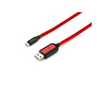 MGF Câble lumineux Gamium pour smartphone - USB C - Mâle - Câble plat - 1 mètre - Rouge