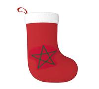 MGGAklp Bas de Noël imprimés drapeau du Maroc avec décoration d'Halloween, cadeaux pour la famille, les vacances, la décoration de fête