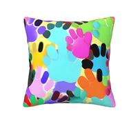 MGGAklp Beaucoup de coussins carrés décoratifs en forme de pattes de chien colorées pour la maison, le salon, la chambre à coucher, le lit extérieur