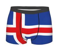 MGGAklp Boxer imprimé drapeau de l'Islande pour homme Slip respirant doux Active Stretch, Noir , S Taille courte