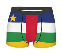 MGGAklp Boxer pour homme Imprimé drapeau de l'Afrique Centrale Slip Respirant Doux Active Stretch Sous-vêtements, Noir , S Taille courte