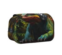 MGGAklp Cameleon Listen Music Trousse à stylos à double clapet avec double fermeture éclair portable pour fournitures scolaires et de bureau