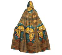 MGGAklp Cape à capuche avec imprimé carte du monde abstrait pour adultes avec cape d'Halloween