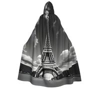 MGGAklp Cape à capuche avec imprimé Tour Eiffel et nuage de Paris pour adultes
