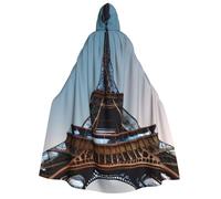 MGGAklp Cape à capuche pour adultes avec cape d'Halloween Motif Tour Eiffel Paris