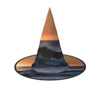 MGGAklp Chapeau de fête imprimé « Last Sun Rays Of Over The Sea Waves » pour Halloween, carnaval, sorcières, pour fêtes à thème, décoration de vacances