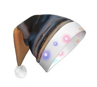 MGGAklp Chapeau de Noël à LED avec impression « Last Sun Rays Of Over The Sea Waves » - Chapeau festif pour adulte