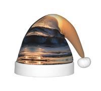 MGGAklp Chapeau de Noël imprimé « Last Sun Rays Of Over The Sea Waves » pour enfants Unisexe Noël Nouvel An Vacances Party Supplies