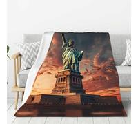 MGGAklp Couverture en micro polaire ultra douce imprimée Statue de la Liberté à New York et couverture chaude pour lit, canapé, voyage, camping
