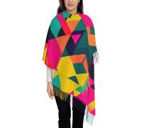 MGGAklp Écharpe châle pour femme avec imprimé triangle coloré - Accessoire doux, léger et élégant