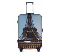 MGGAklp Housse de protection pour valise de voyage extensible lavable et anti-rayures pour adulte Motif Tour Eiffel Paris, blanc, S