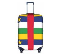 MGGAklp Housse de protection pour valise de voyage extensible lavable et anti-rayures pour adulte Motif drapeau de l'Afrique centrale, blanc, S