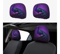 MGGAklp Housse de protection universelle pour appuie-tête de siège de voiture Motif paon Violet