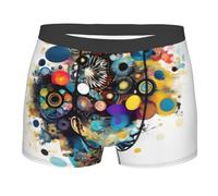 MGGAklp Intelligence Artificielle Cerveau Imprimé Boxer Homme Slip Respirant Doux Active Stretch Sous-vêtements, Noir , XXL Taille courte