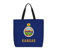 MGGAklp Kansas State Sac fourre-tout avec fermeture éclair élégant et réutilisable pour le shopping, le travail, les vacances
