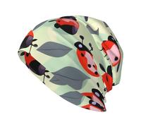 MGGAklp Ladybugs Cartoon Pattern Print Summer Fashion Beanie Men Women Unisex Knit Hat Hipster Hat Black