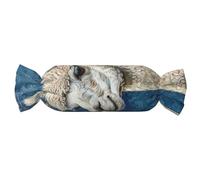MGGAklp Oreiller cylindrique en forme de bonbon imprimé lama alpaga - Décoration d'intérieur pour canapé, chambre à coucher, bureau