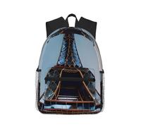 MGGAklp Sac à dos de voyage décontracté avec fermeture éclair pour adultes Motif Tour Eiffel Paris