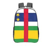 MGGAklp Sac à dos transparent imprimé drapeau de l'Afrique centrale pour l'école, le bureau, les voyages, sac à dos décontracté transparent