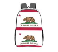 MGGAklp Sac à dos transparent imprimé drapeau de l'État de Californie pour l'école, le bureau, les voyages, sac de travail décontracté transparent