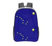 MGGAklp Sac à dos transparent imprimé drapeau de l'État de l'Alaska pour l'école, le bureau, les voyages, sac à dos décontracté transparent