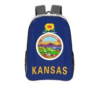 MGGAklp Sac à dos transparent imprimé drapeau de l'État du Kansas pour l'école, le bureau, les voyages, sac à dos décontracté transparent