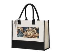 MGGAklp Sac cadeau réutilisable en toile avec imprimé damassé pour femme, pour mariage, anniversaire, vacances
