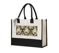 MGGAklp Sac cadeau réutilisable en toile avec imprimé damassé pour femme, pour mariage, anniversaire, vacances