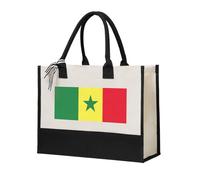 MGGAklp Sac cadeau réutilisable en toile avec motif drapeau du Sénégal pour mariage, anniversaire, vacances