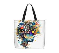 MGGAklp Sac fourre-tout à motif cerveau avec intelligence artificielle avec fermeture éclair, élégant et réutilisable pour le shopping, le travail, les vacances