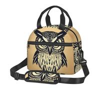 MGGAklp Sac fourre-tout réutilisable avec motif chouette mignon pour le travail, le pique-nique