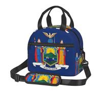 MGGAklp Sac fourre-tout réutilisable avec motif drapeau de l'État de New York pour le travail, le pique-nique