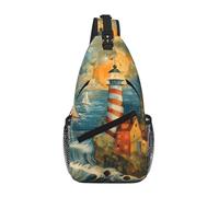 MGGAklp The Seaside Lighthouse Sac à bandoulière léger et imperméable pour homme et femme Motif phare