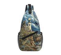 MGGAklp The Seaside Lighthouse Sac à bandoulière léger et imperméable pour homme et femme Motif phare